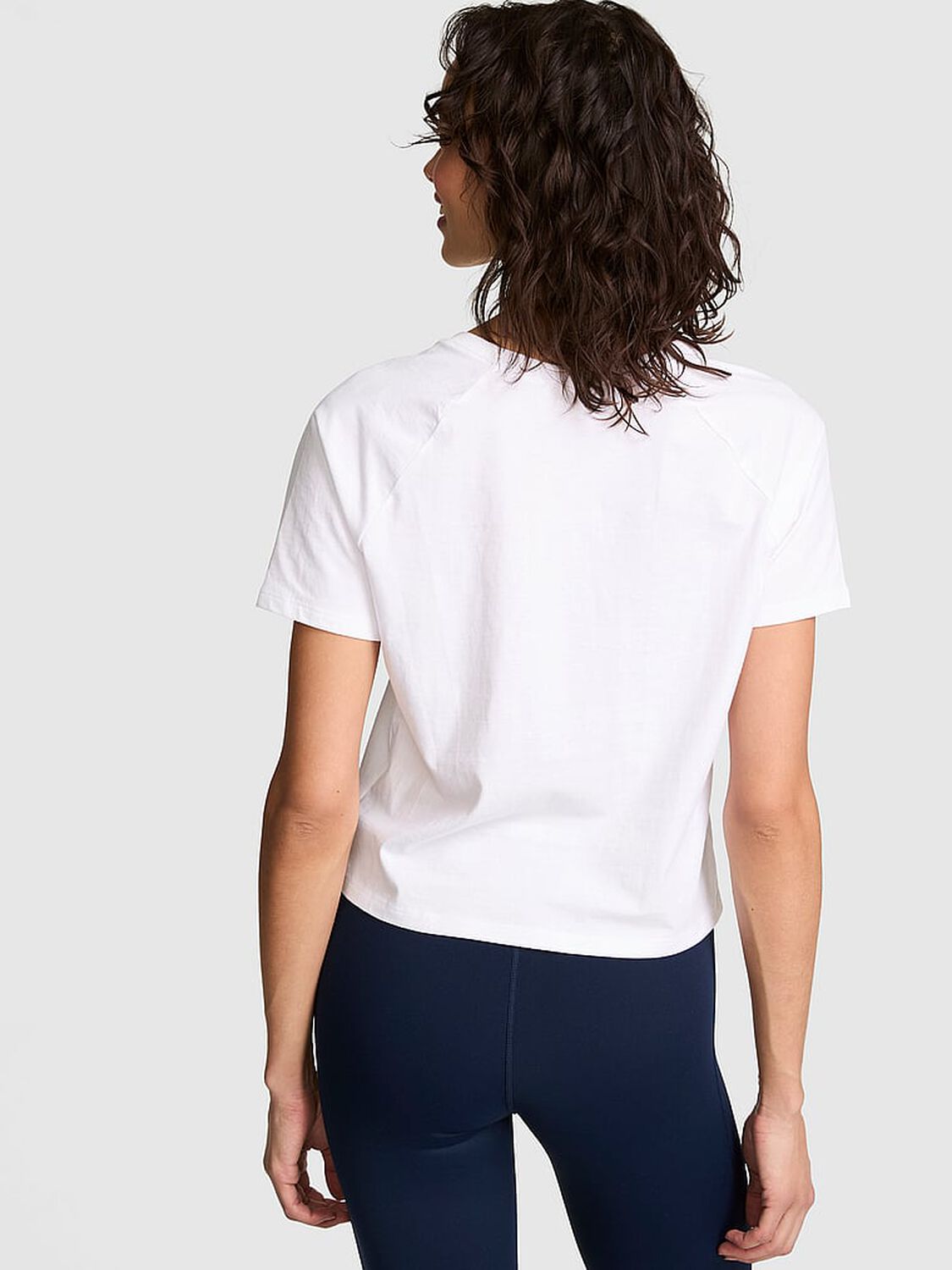 vs Pink Cotton Raglan Sleep Tee White 2 of 3 