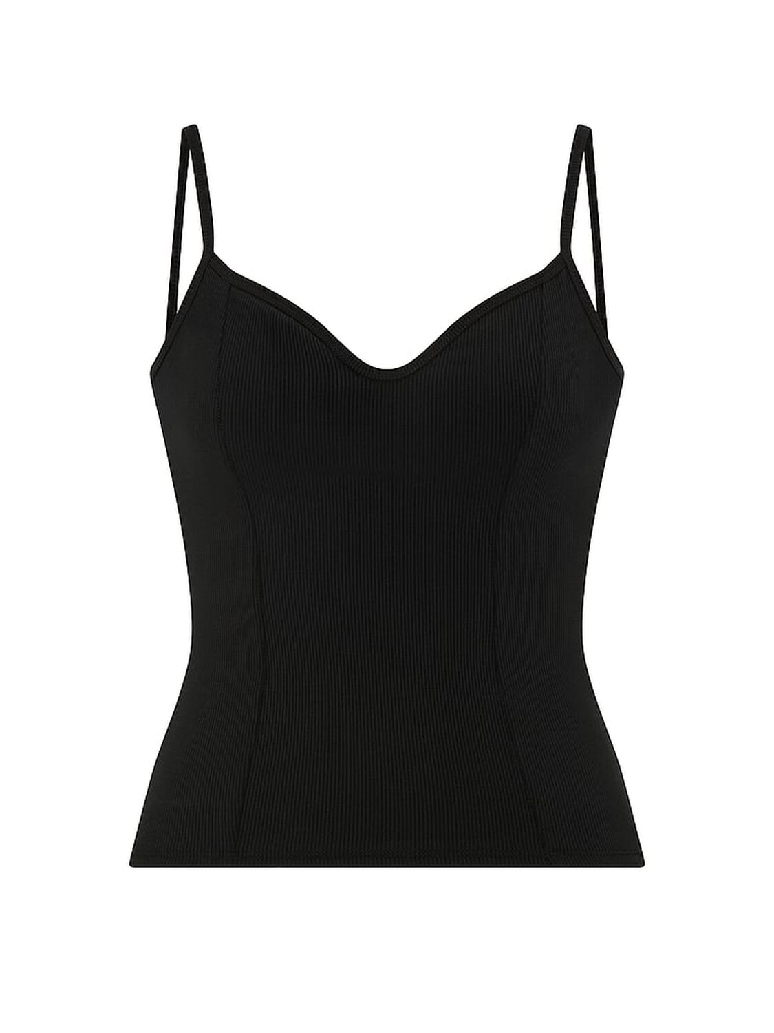 vs Pink All-Day Soft Rib Corset Tank Top Pure Black 3 of 3 