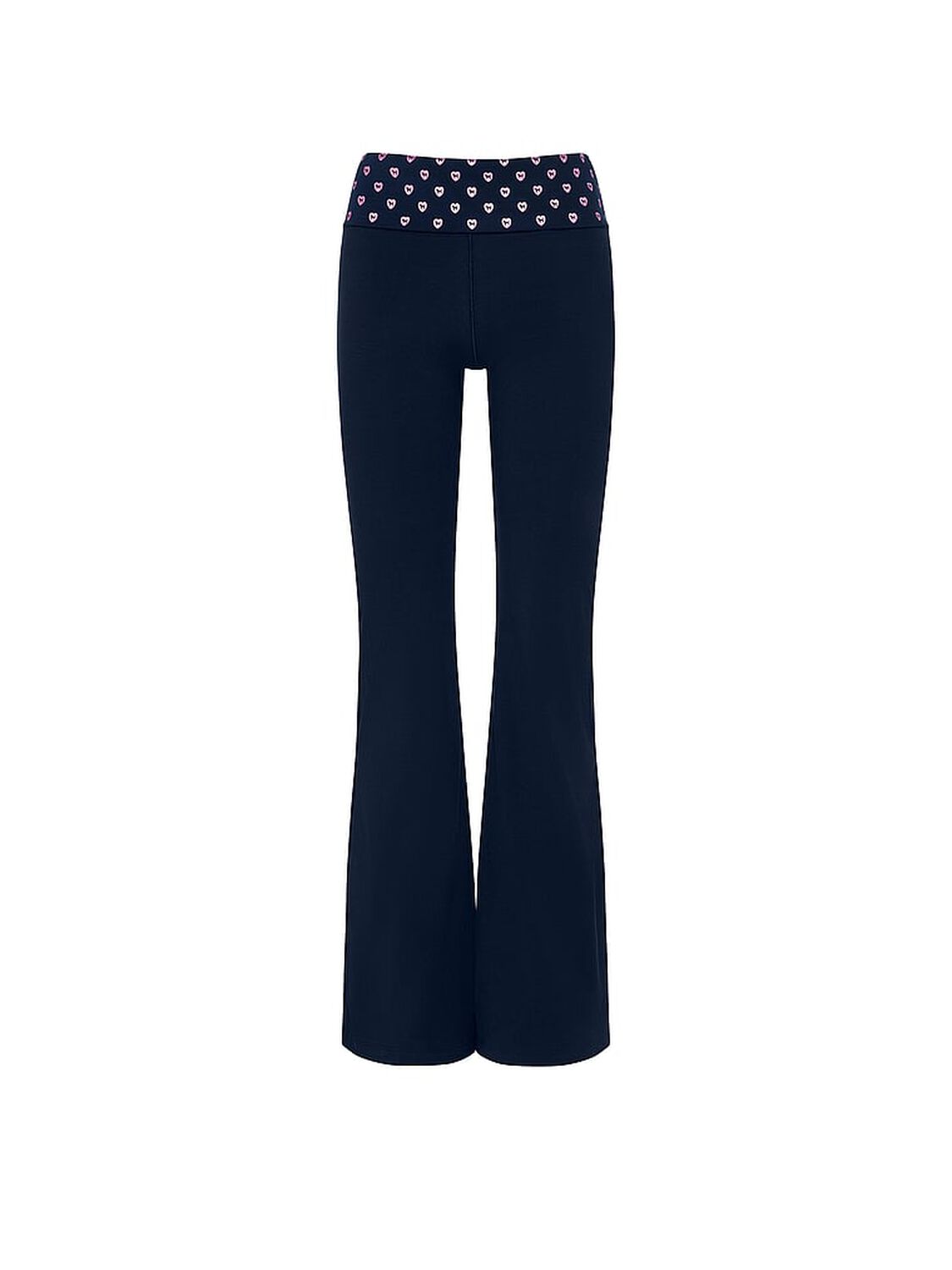 vs Pink All-Day Cotton&trade; Foldover Flare Leggings Noir Navy Foil 3 of 3 