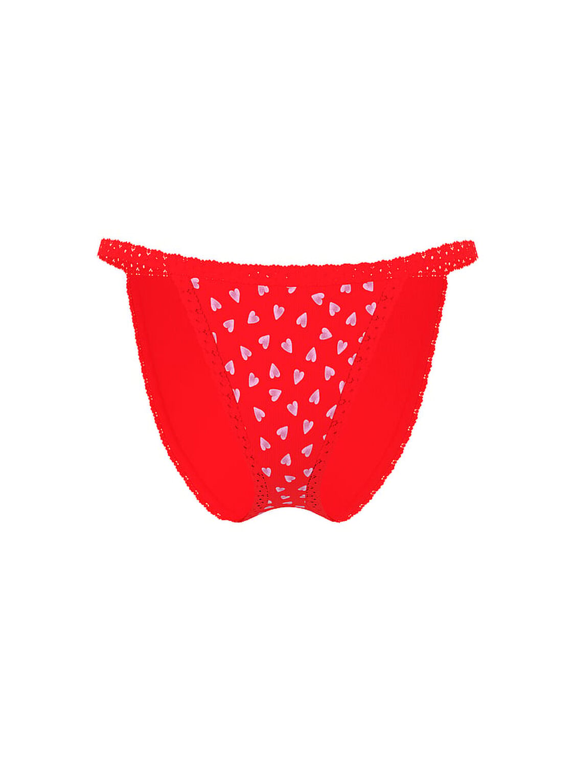 vs Pink Wink Lace-Trim String Bikini Panty Bright Vermillion Heart 3 of 3 