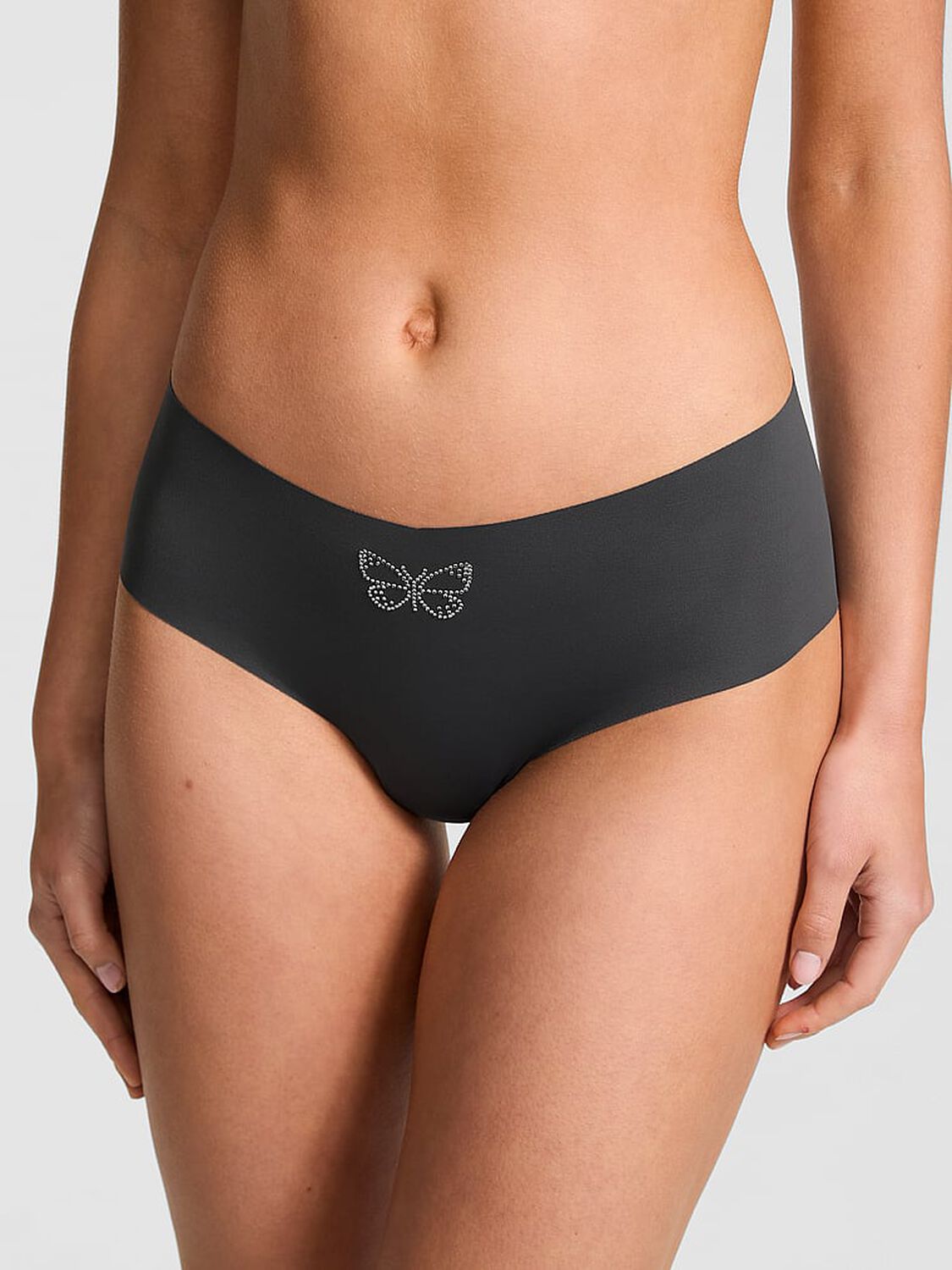 vs Pink No-Show Cheeky Panty Coal 1 of 3 