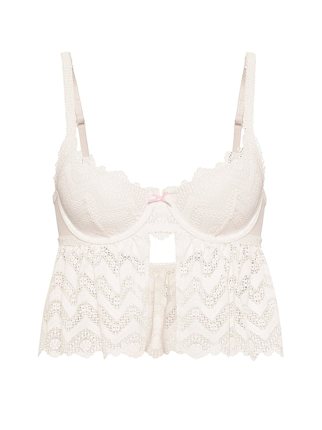 pink Pink Wink PINK Wink&trade; Lightly Lined Babydoll Bra Top Coconut White 3 of 3 