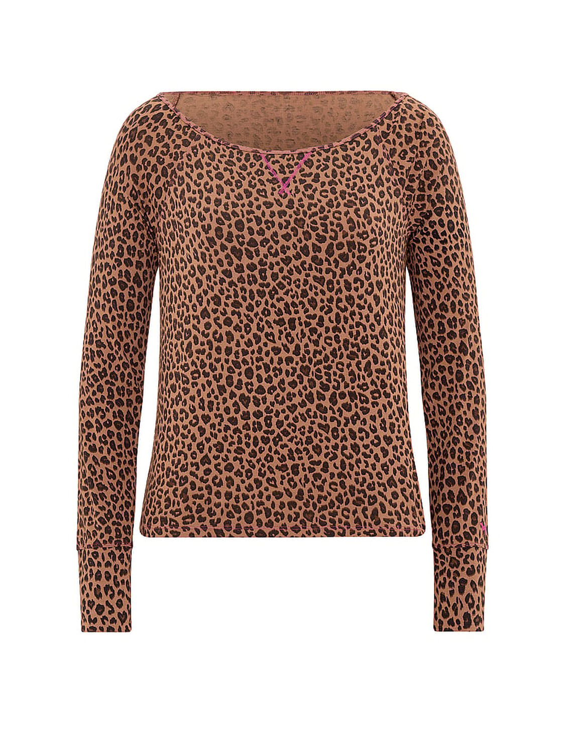 vs Pink 24/7 Lounge Modal Oﬀ-The-Shoulder Top Carmel Leopard 3 of 3 
