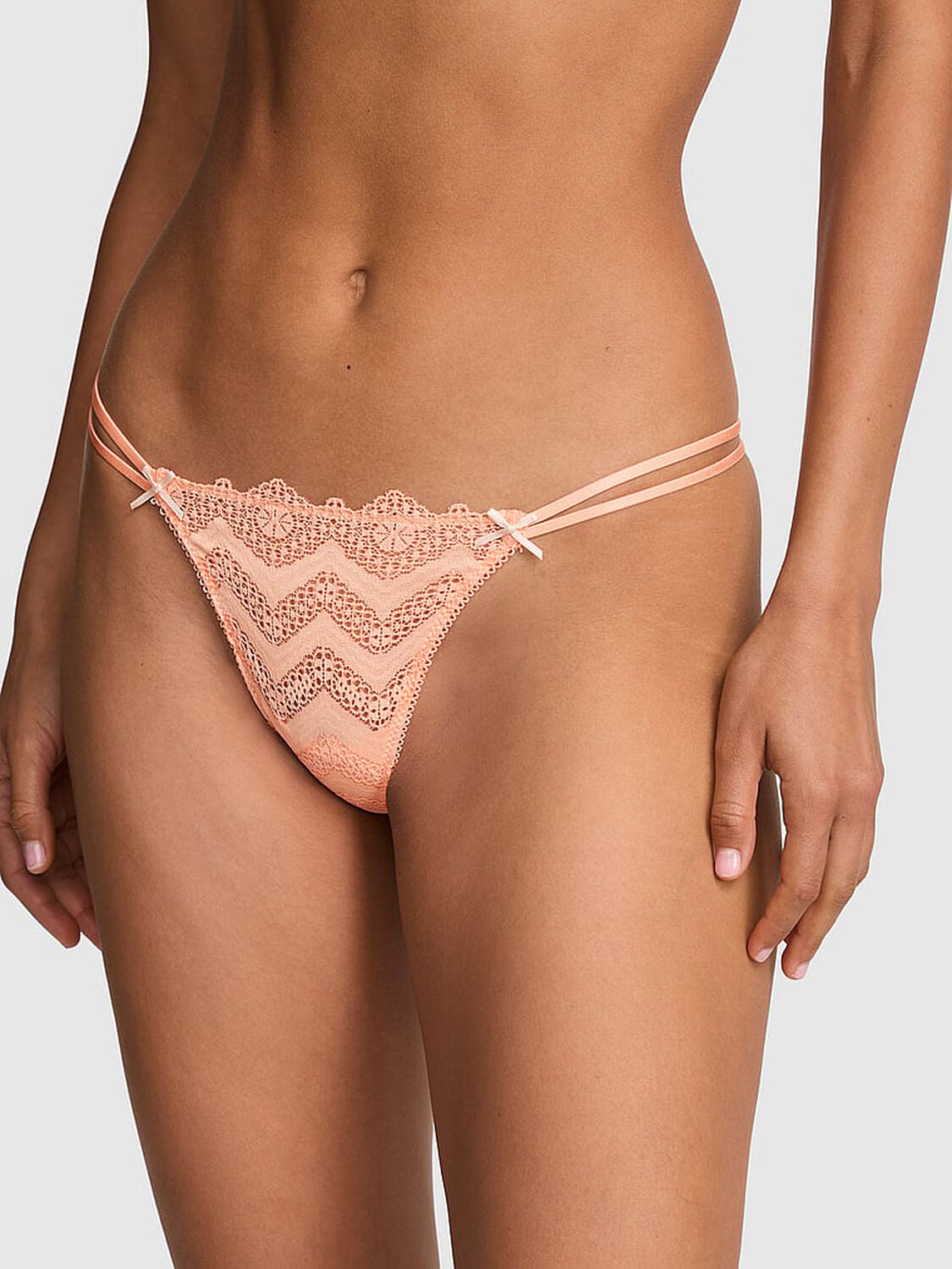 pink Pink PINK Wink&trade; V-String Panty Peach Tree 1 of 2 