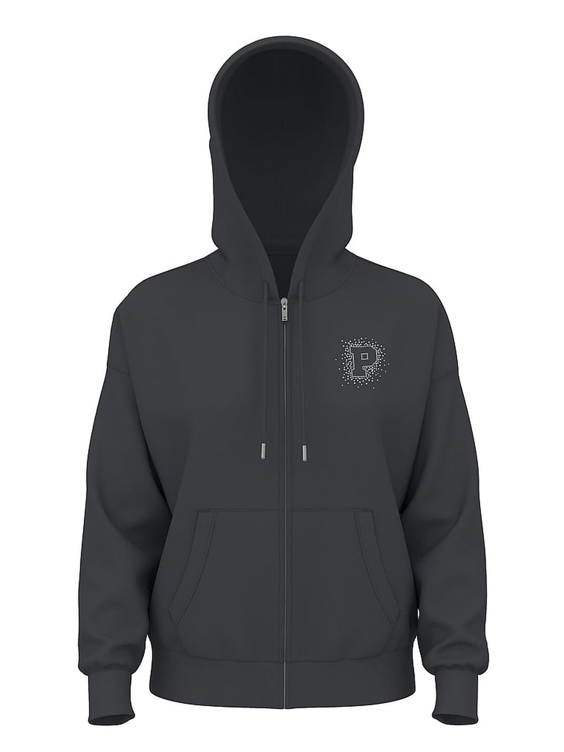 vs Pink Campus Fleece&trade; Full-Zip Hoodie Coal Shine 3 of 4 