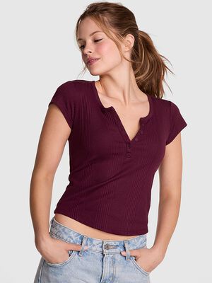 Multi Rib Henley Tee