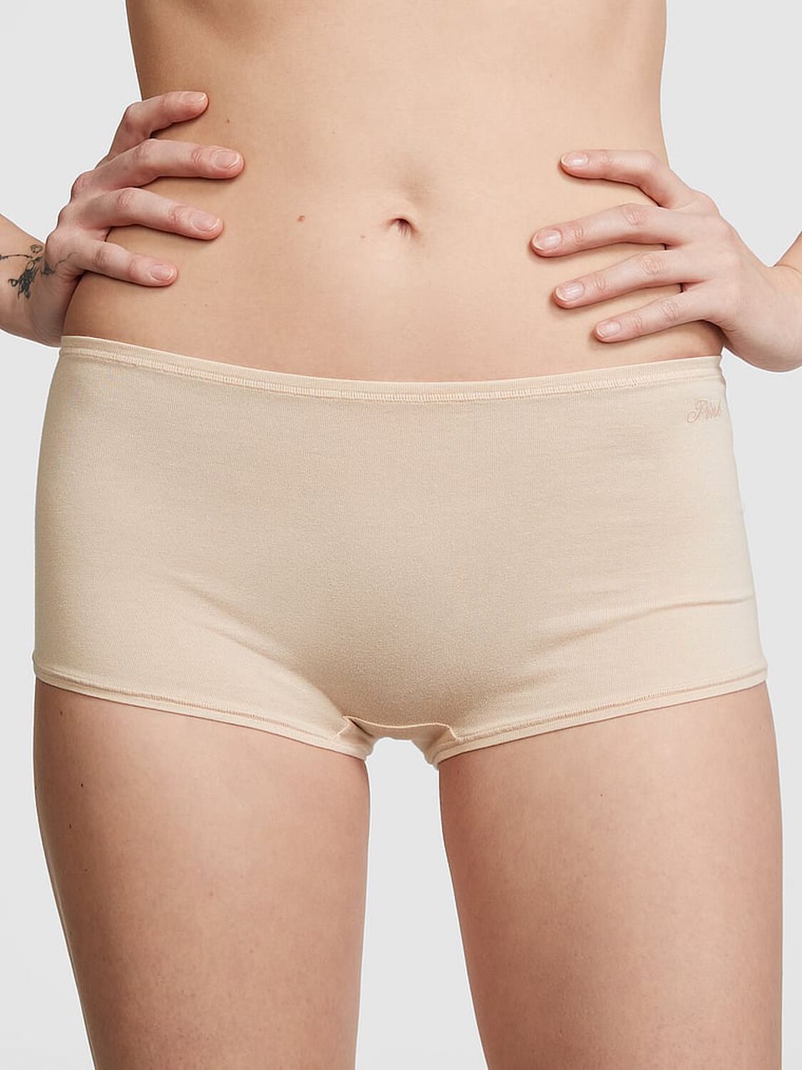 vs Pink Cotton Boyshort Panty Marzipan 1 of 3 