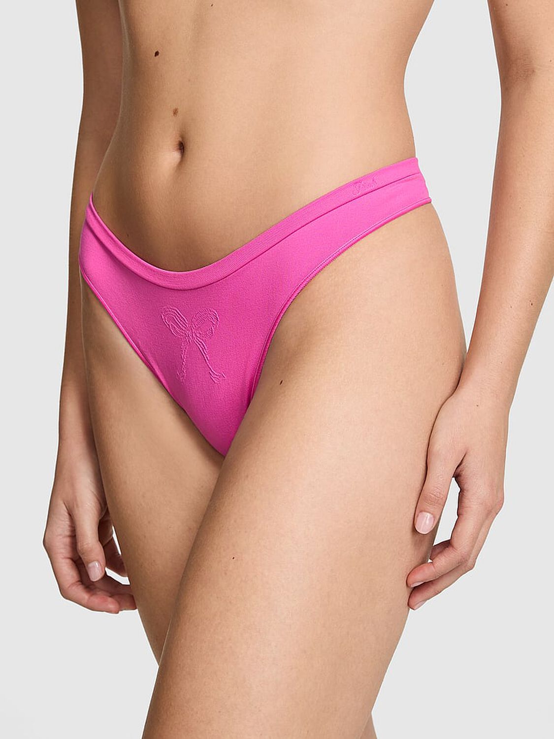 vs Pink Seamless High-Leg Thong Panty Sizzling Strawberry 1 of 3 