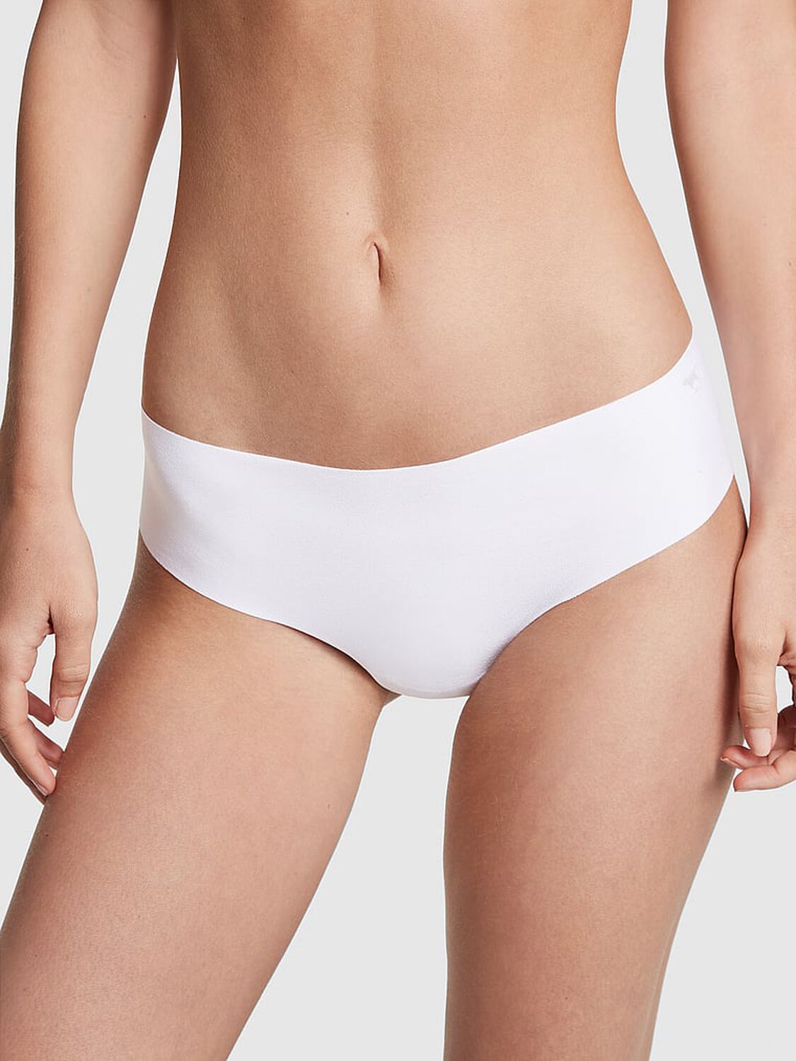 vs Pink No-Show Cheeky Panty Optic White 1 of 3 