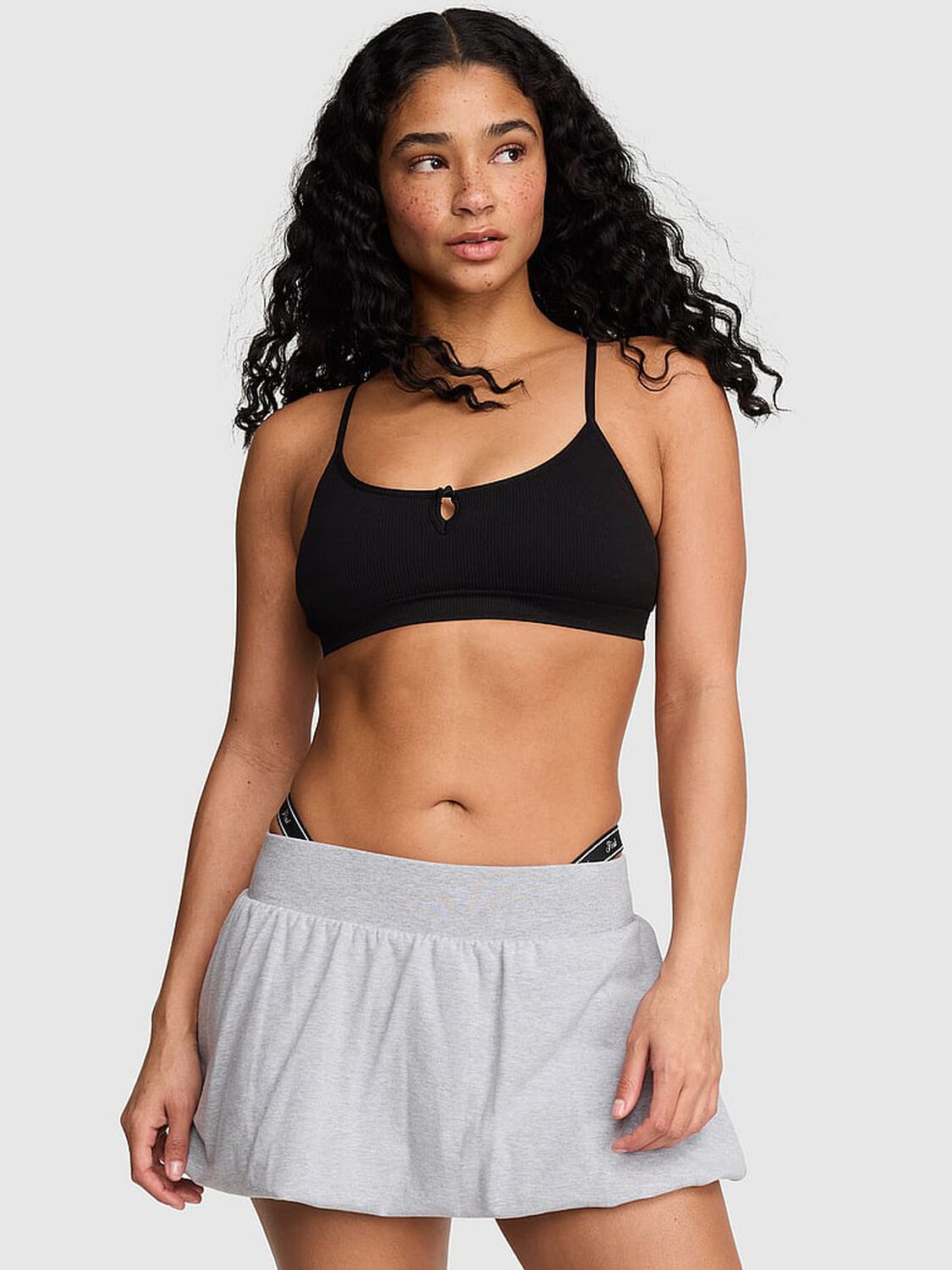 vs Pink AnyWear Low-Scoop Racerback Bra Black 1 of 3 