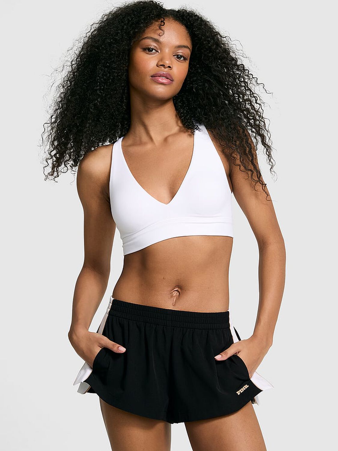 vs Pink Tech Woven Retro Shorts Pure Black 3 of 3 