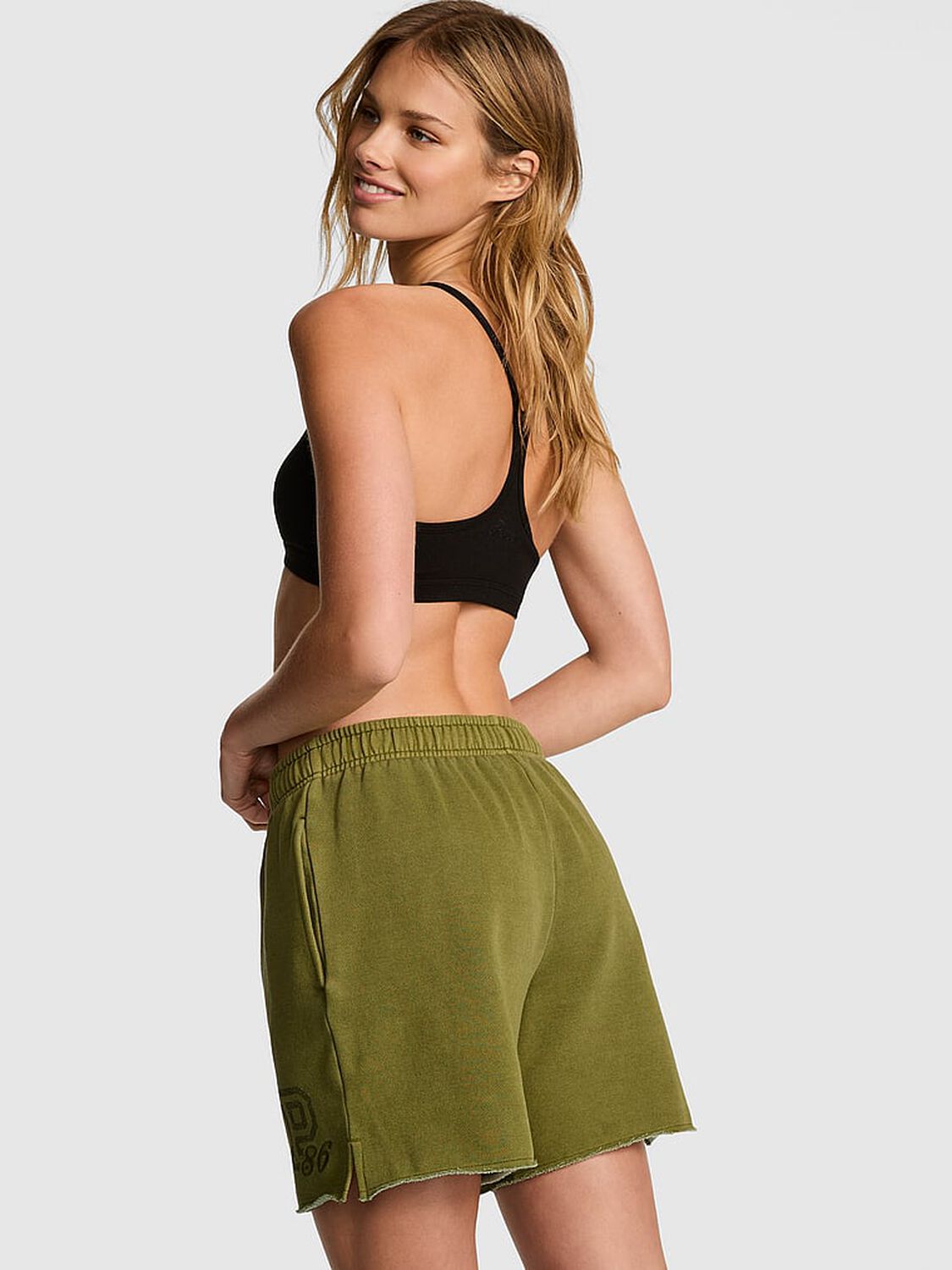 vs Pink Campus Fleece&trade; Shorts Lizard Green Spring 2 of 3 