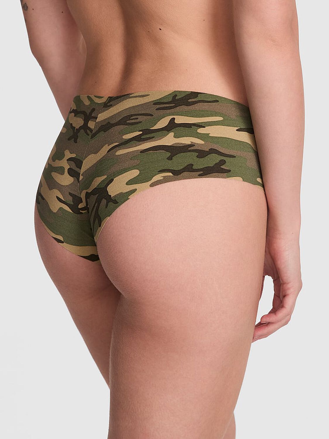 vs Pink No-Show Cheeky Panty Spanish Moss Camo Print W/ Graphic 2 of 3 