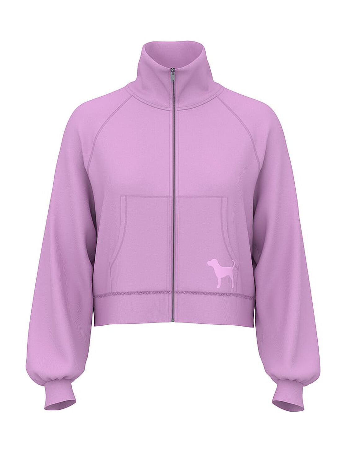 vs Pink Campus Terry&trade; Mock-Neck Full-Zip Sweatshirt Light Lilac 3 of 3 