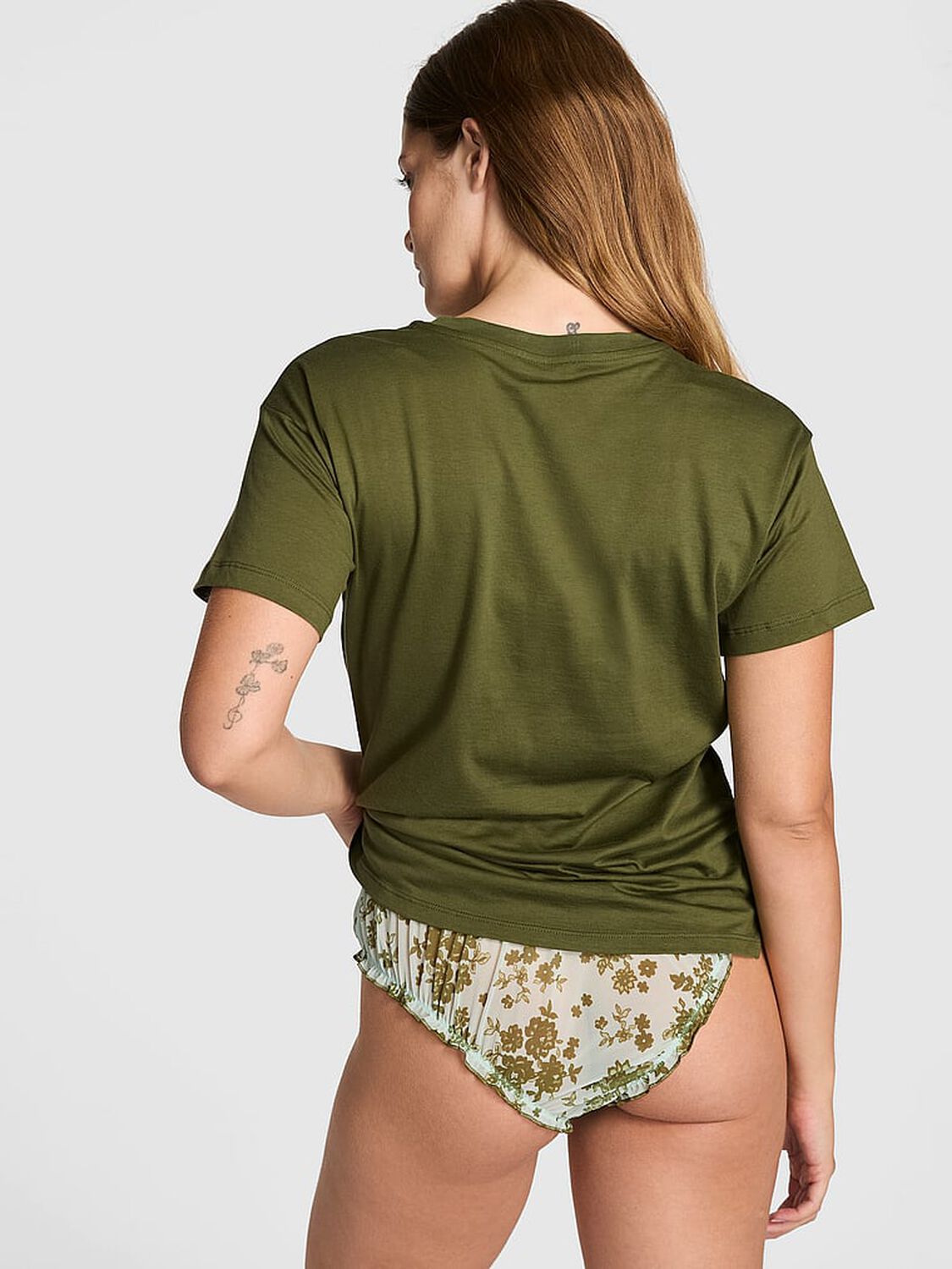 vs Pink Light As Air Jersey Pocket Tee Woodland Green 2 of 3 