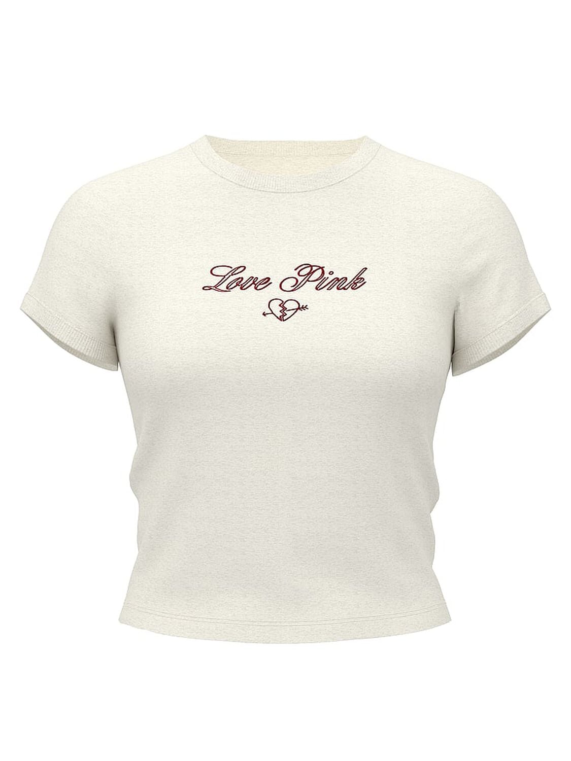 pink Pink Retro Cotton Tee Snow Heather Vday 3 of 3 