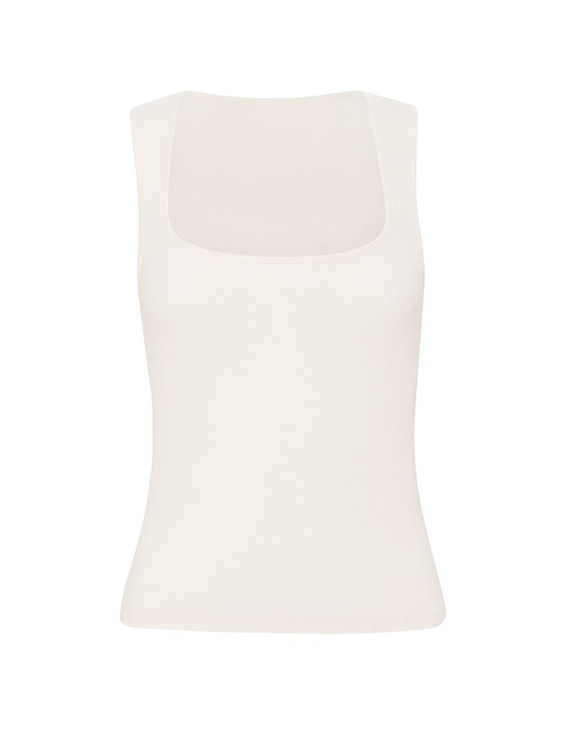 vs Pink All-Day Soft Ribbed Tank Top Winter White 3 of 3 