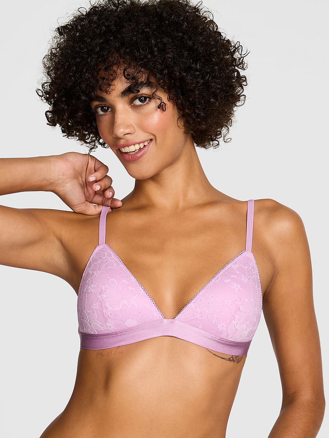 vs Pink Wink Wink Push-Up Triangle Bralette Hushed Lilac 1 of 3 