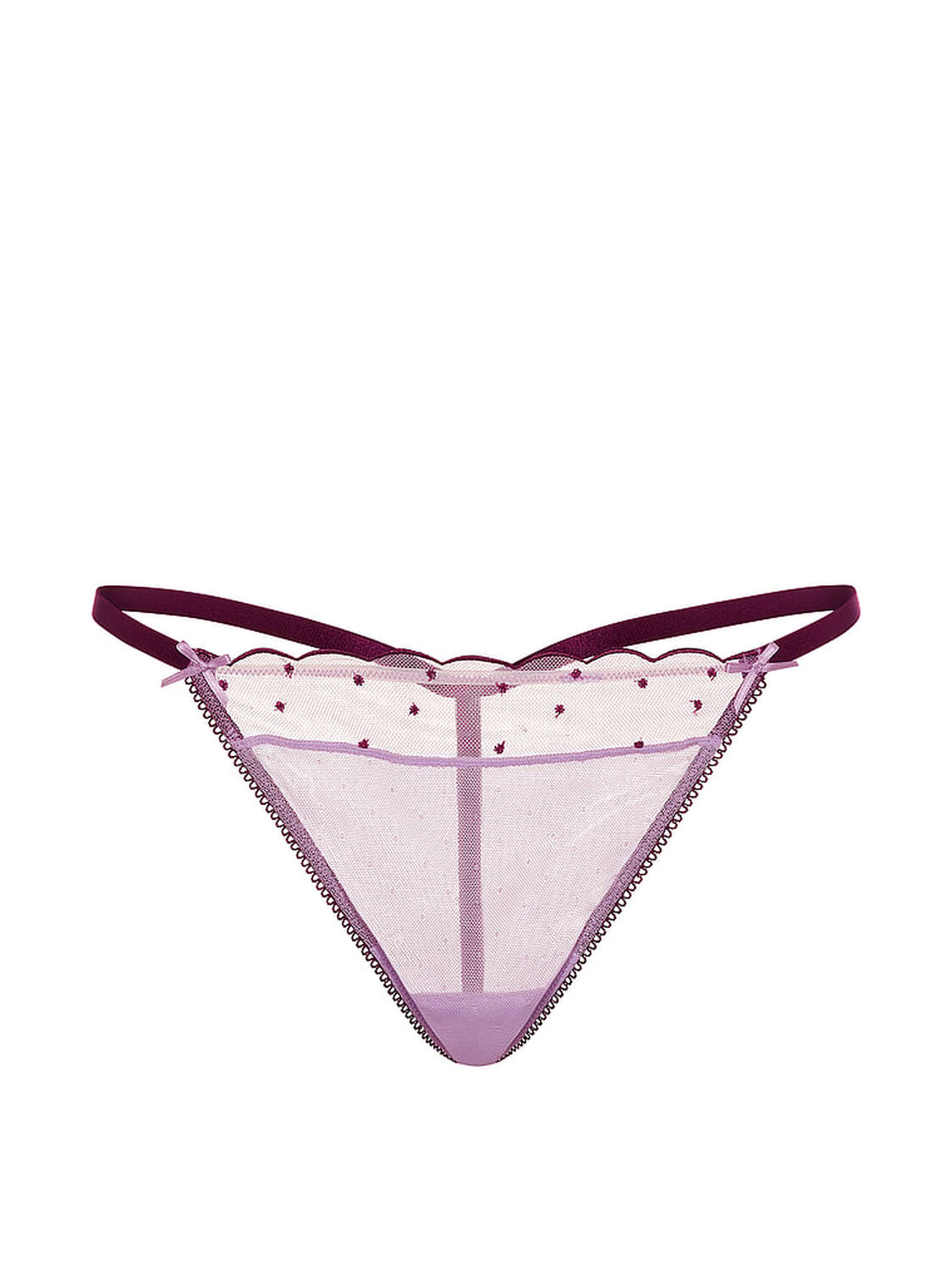vs Pink PINK Wink&trade; V-String Panty Lilac Crush W/Wild Rose Trim 3 of 3 