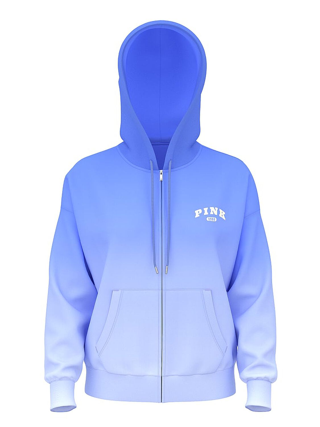 vs Pink Ivy Fleece Campus Full-Zip Hoodie Seascape Blue Dip Dye 3 of 3 