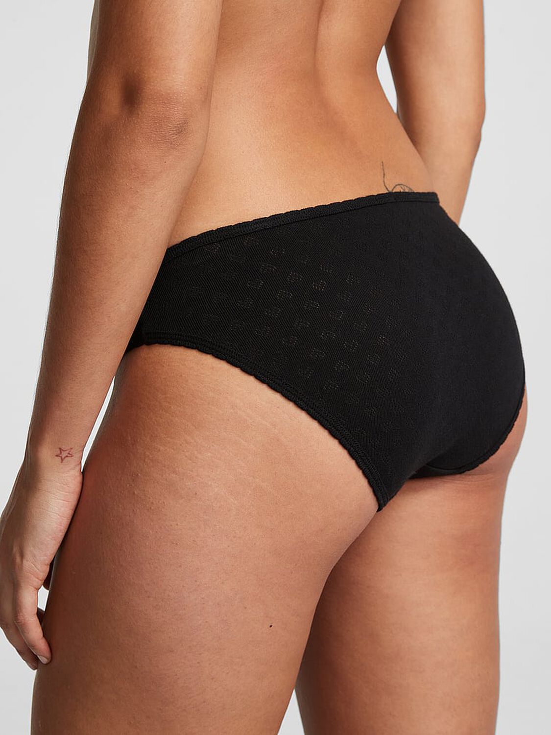 vs Pink Cotton Bikini Panty Pure Black 2 of 3 