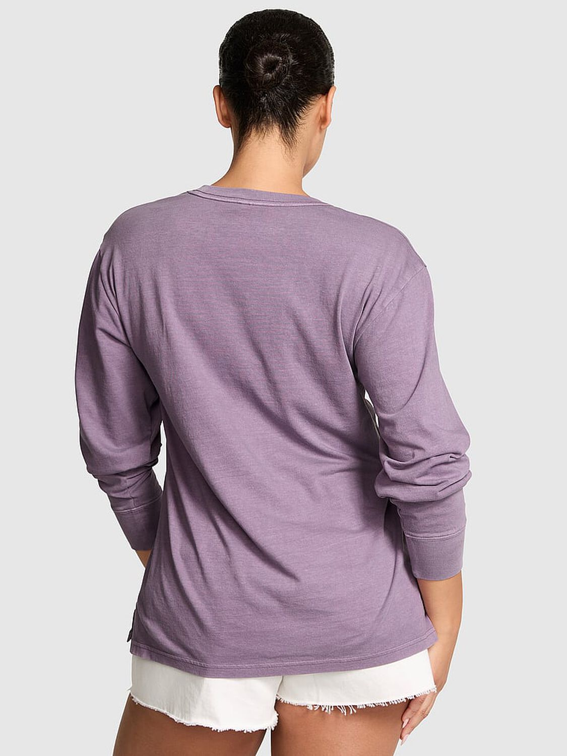 vs Pink Campus Cotton Long-Sleeve Tee Frozen Plum 2 of 2 