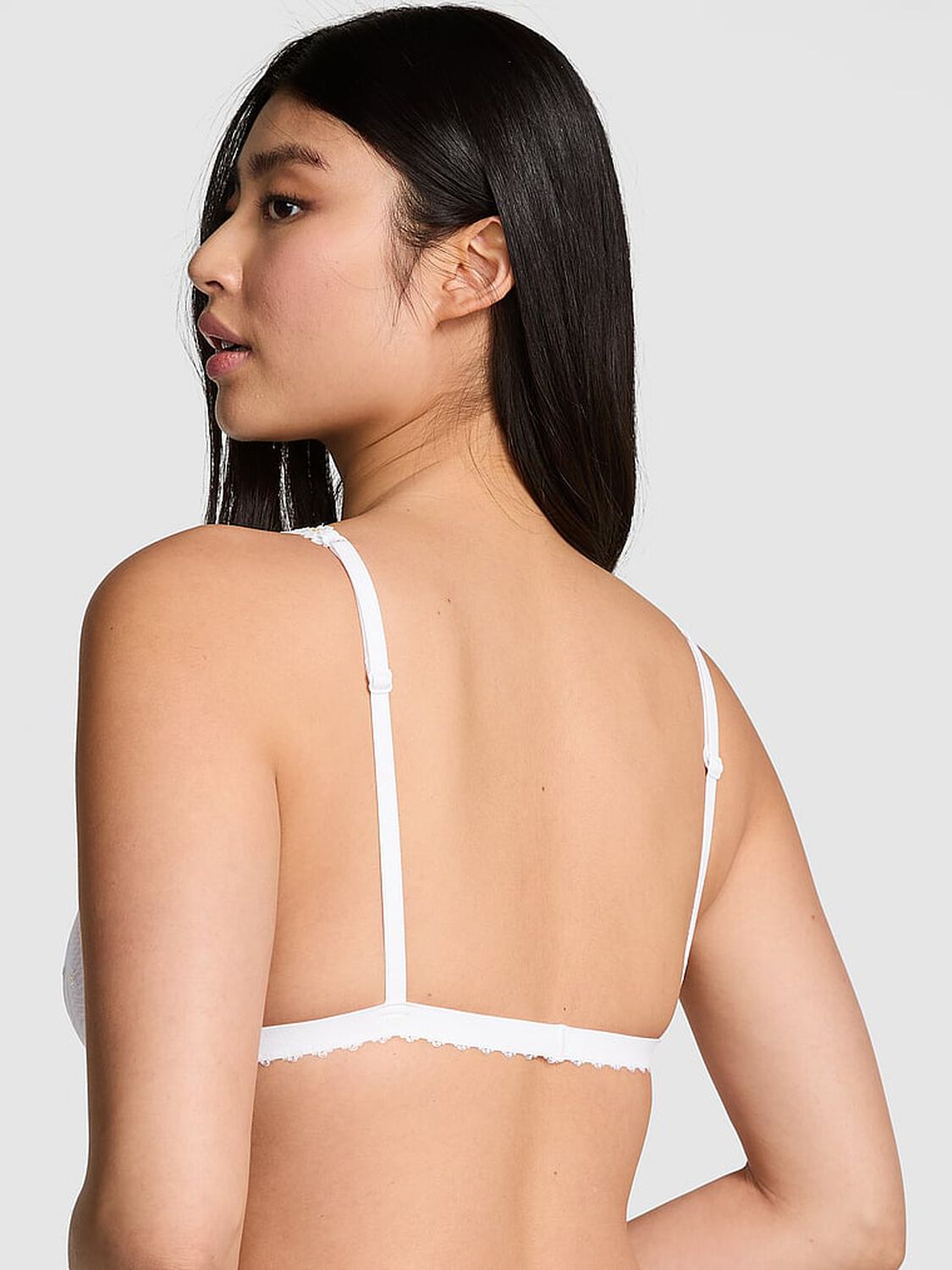 vs Pink Bralettes & Bra Tops Wink Triangle Bralette White 2 of 2 