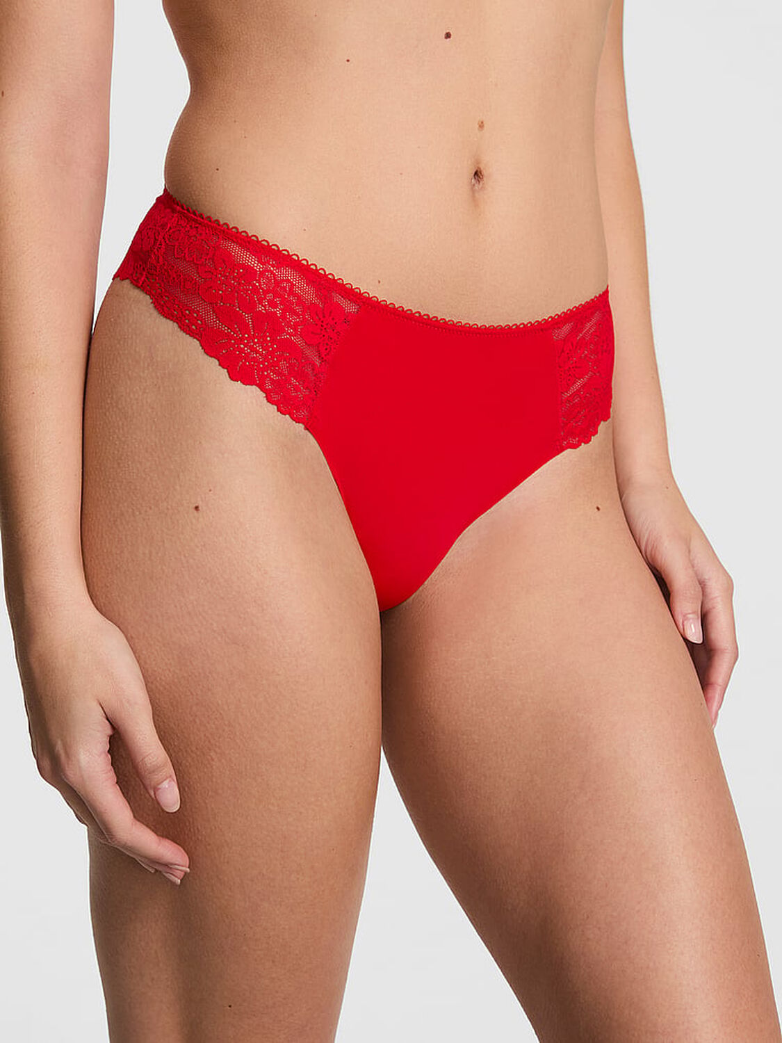 vs Pink No-Show Thong Panty Red Pepper 1 of 3 