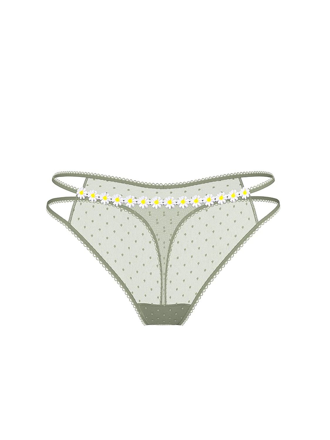 vs Pink Wink Strappy Thong Panty Green Garden 3 of 3 