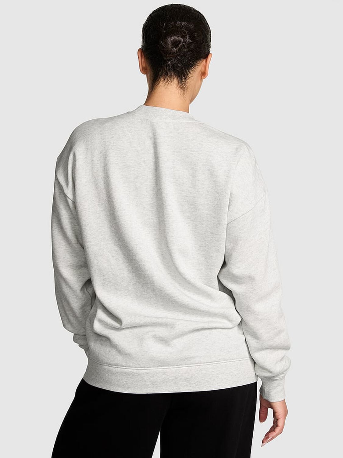 pink Pink Ivy Fleece Oversized Crew Sweatshirt Vs Snow Heather Angelina 2 of 2 