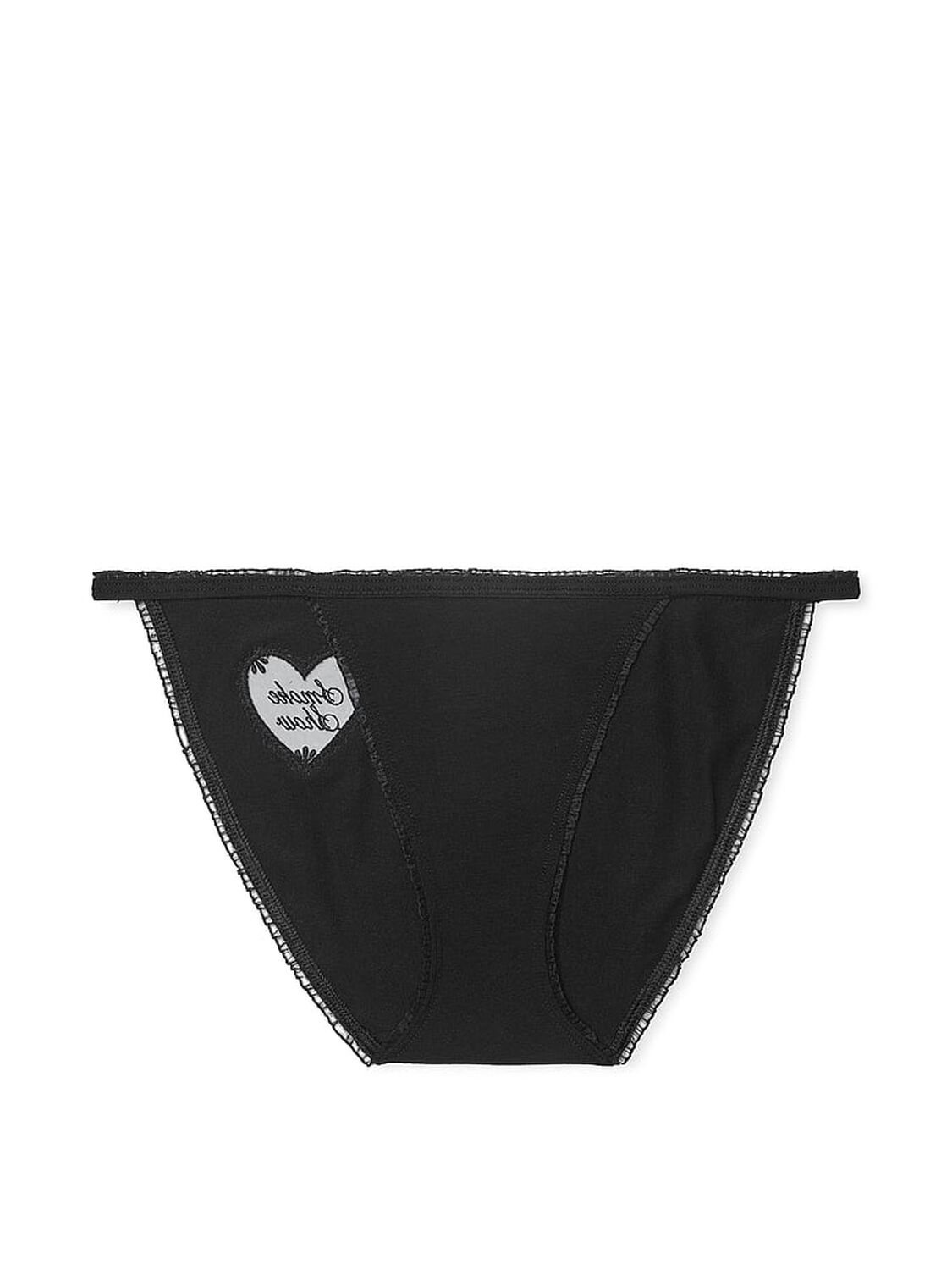 vs Pink Cotton String Bikini Panty Black 3 of 3 