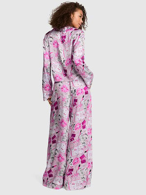 GRWPINK&trade; Satin Flyaway Long-Sleeve & Pants Pajama Set