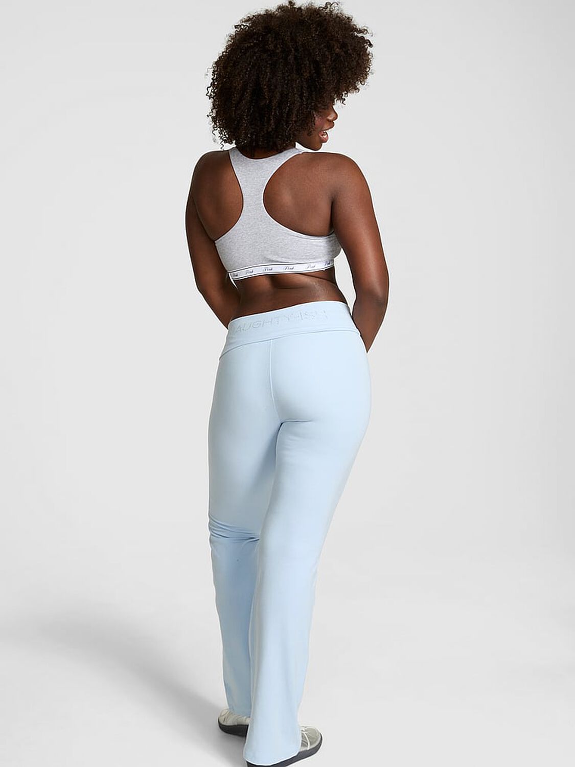 vs Pink Soft Modal Foldover Kick-Flare Leggings Icy Blue Bling Santas Fave 2 of 2 