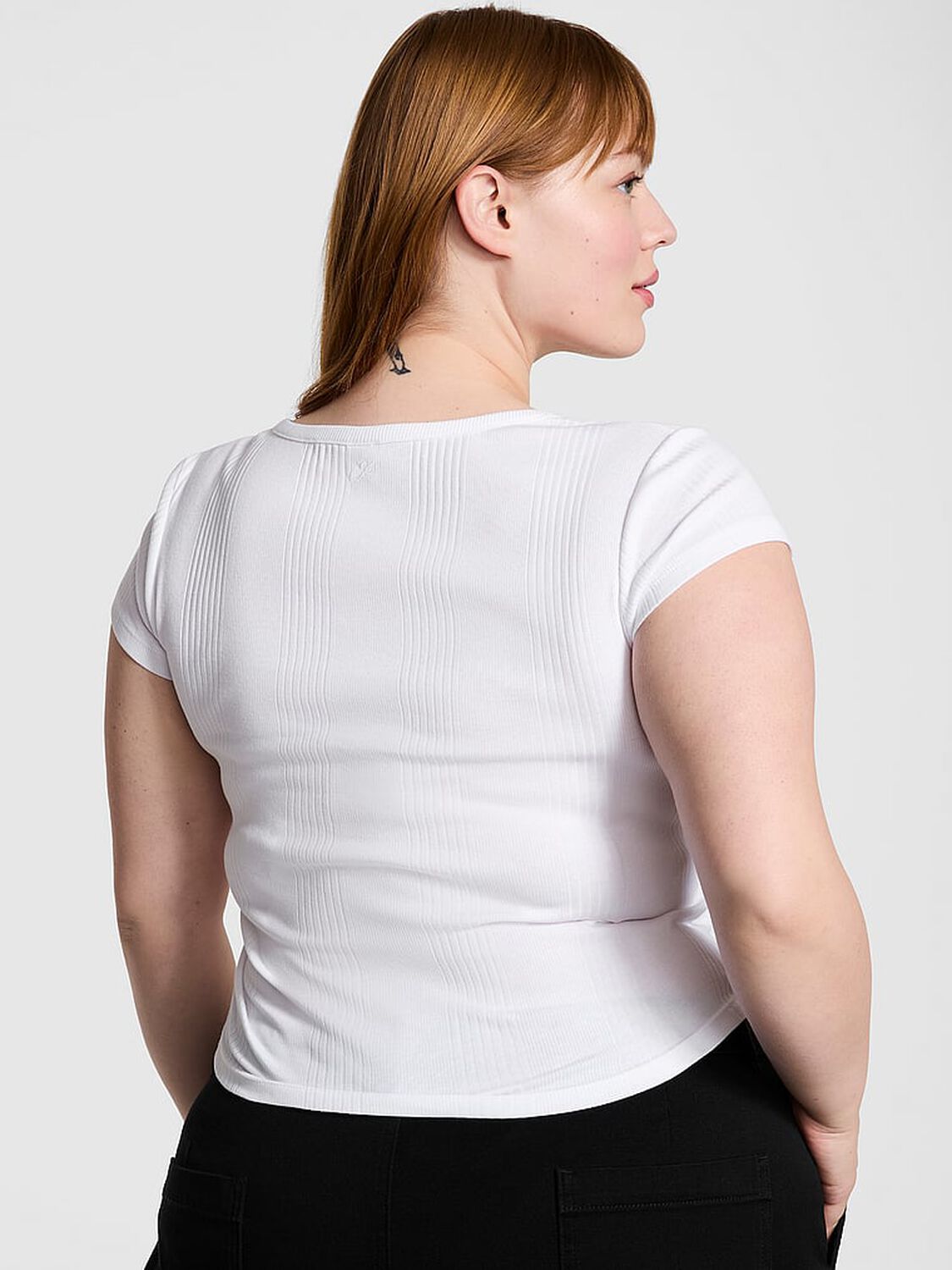 vs Pink Multi Rib Henley Tee Vs White 2 of 3 