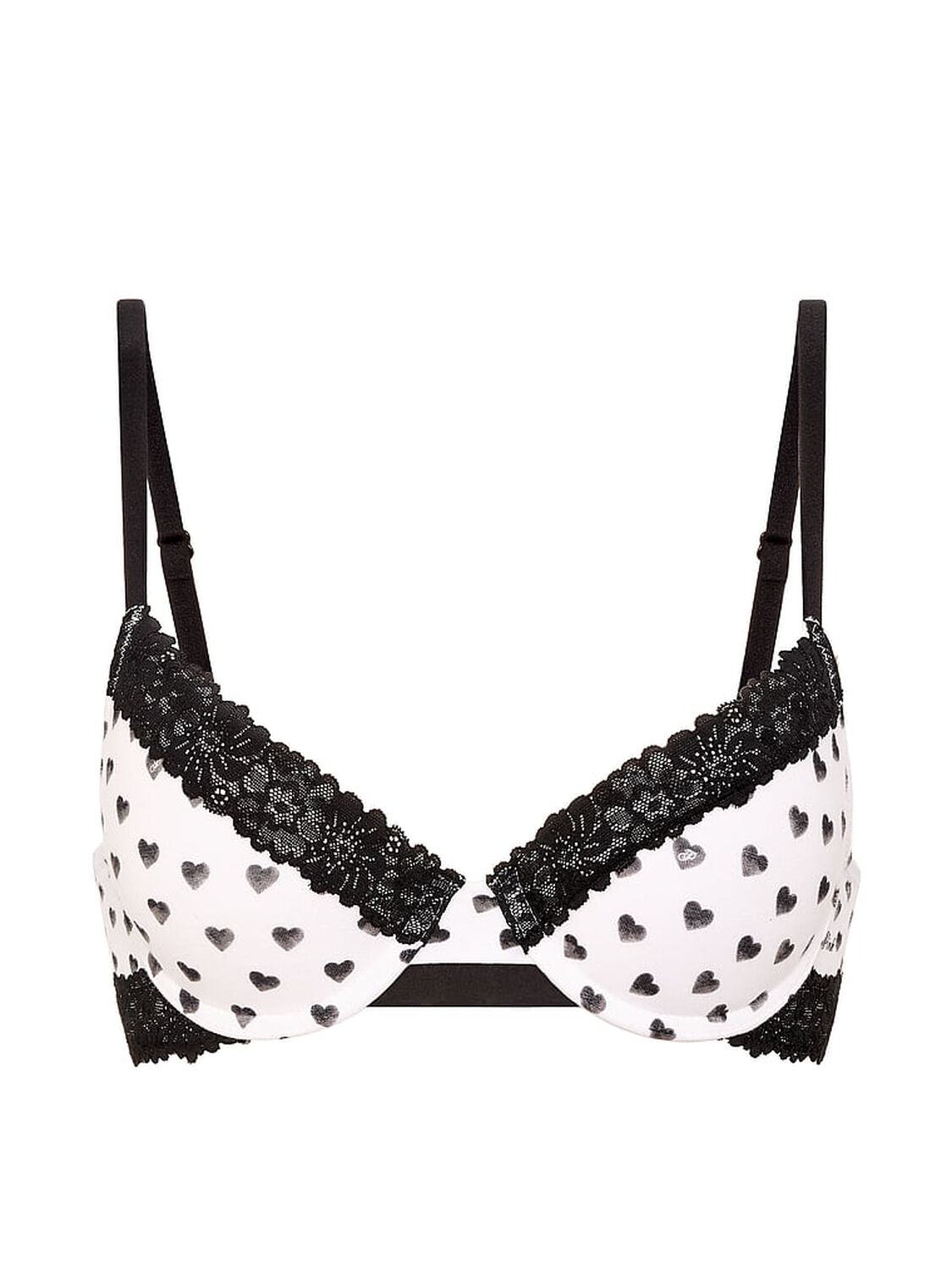 vs Pink Wear Everywhere&trade; Push-Up Bra White Heart Print 3 of 3 