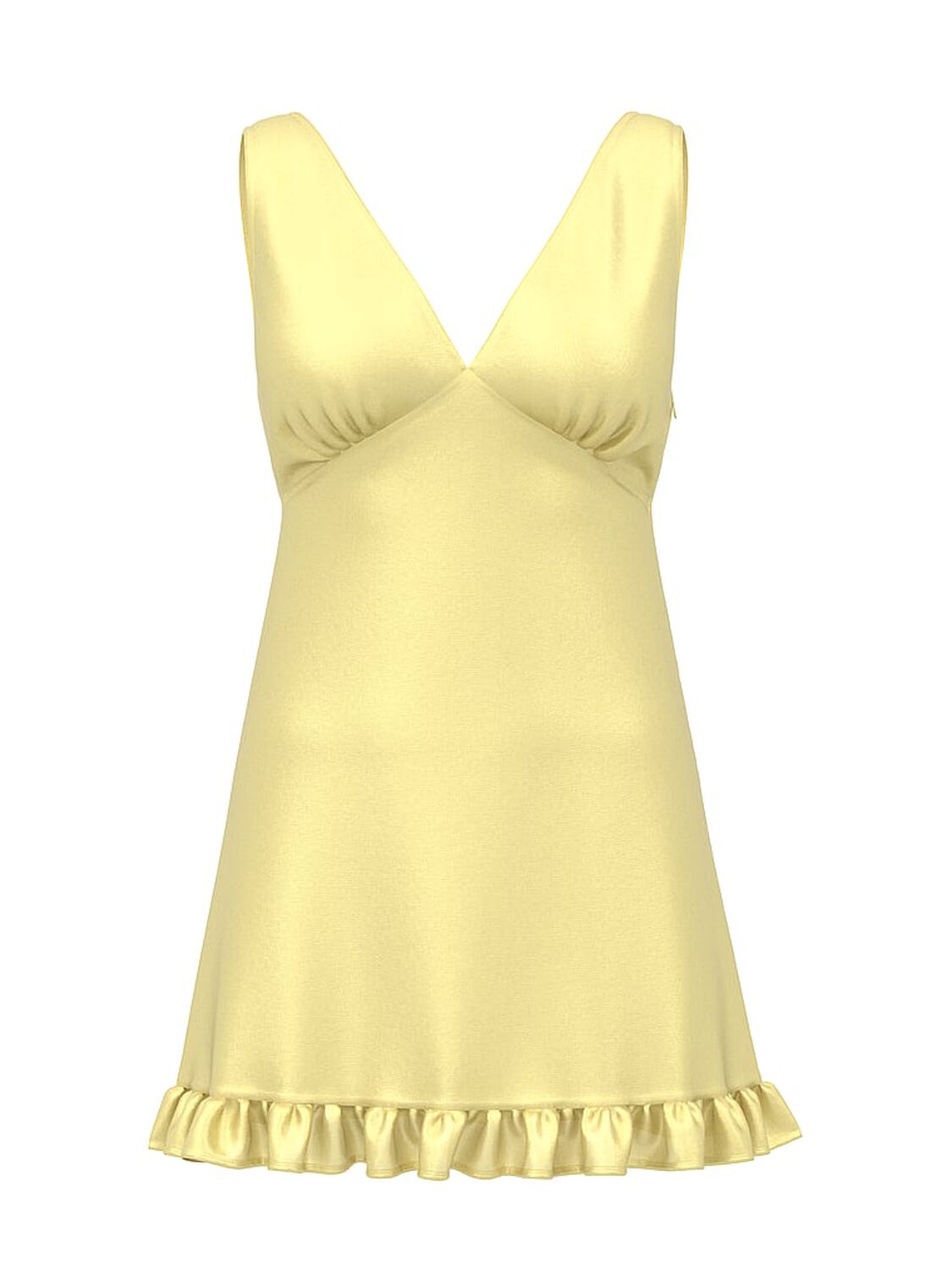 vs Pink Summer Fling Satin Ruffle Dress Mellow Yellow 3 of 3 