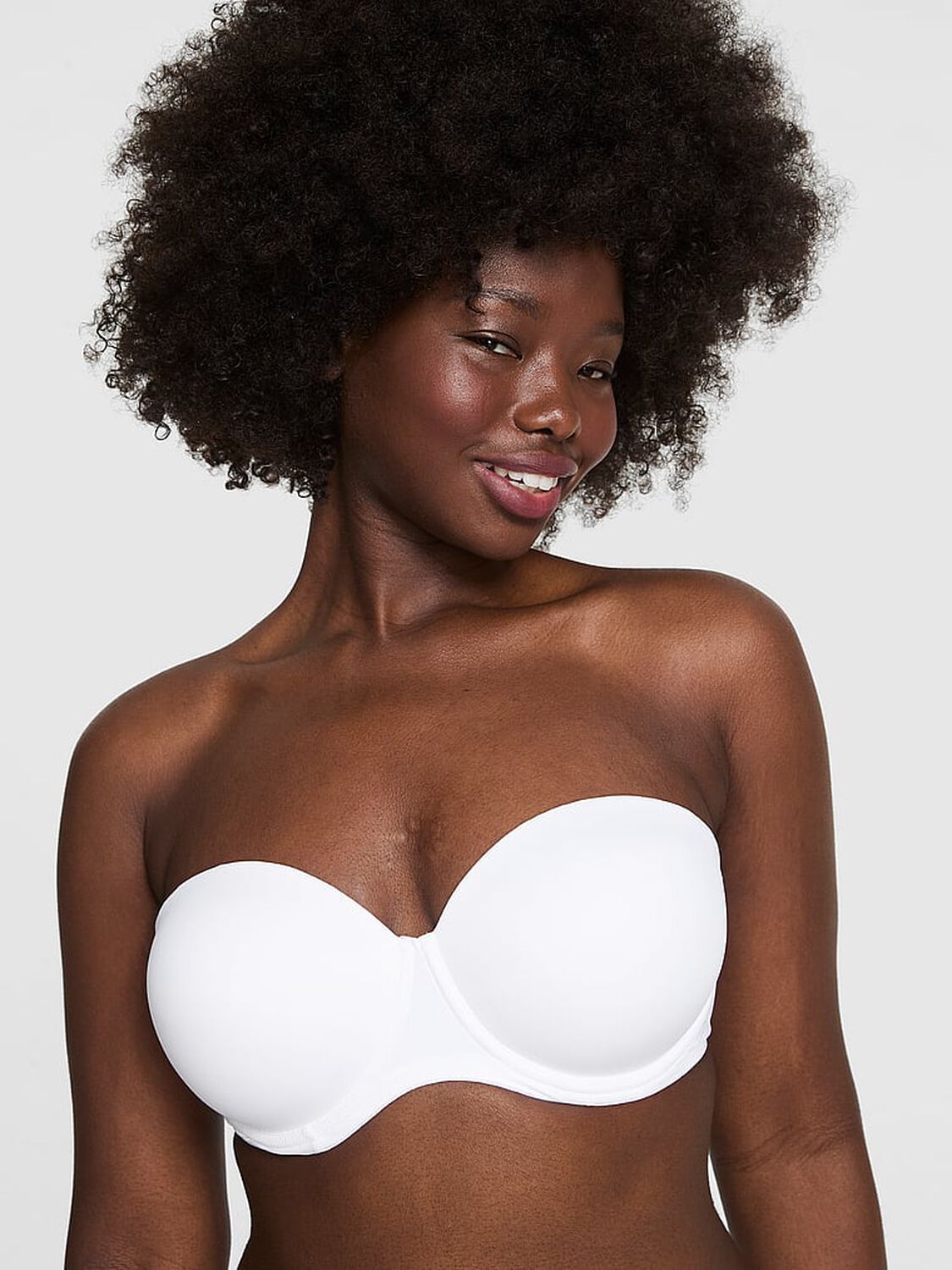 vs Pink Wear Everywhere Wear Everywhere Push-Up Strapless Bra White 1 of 3 