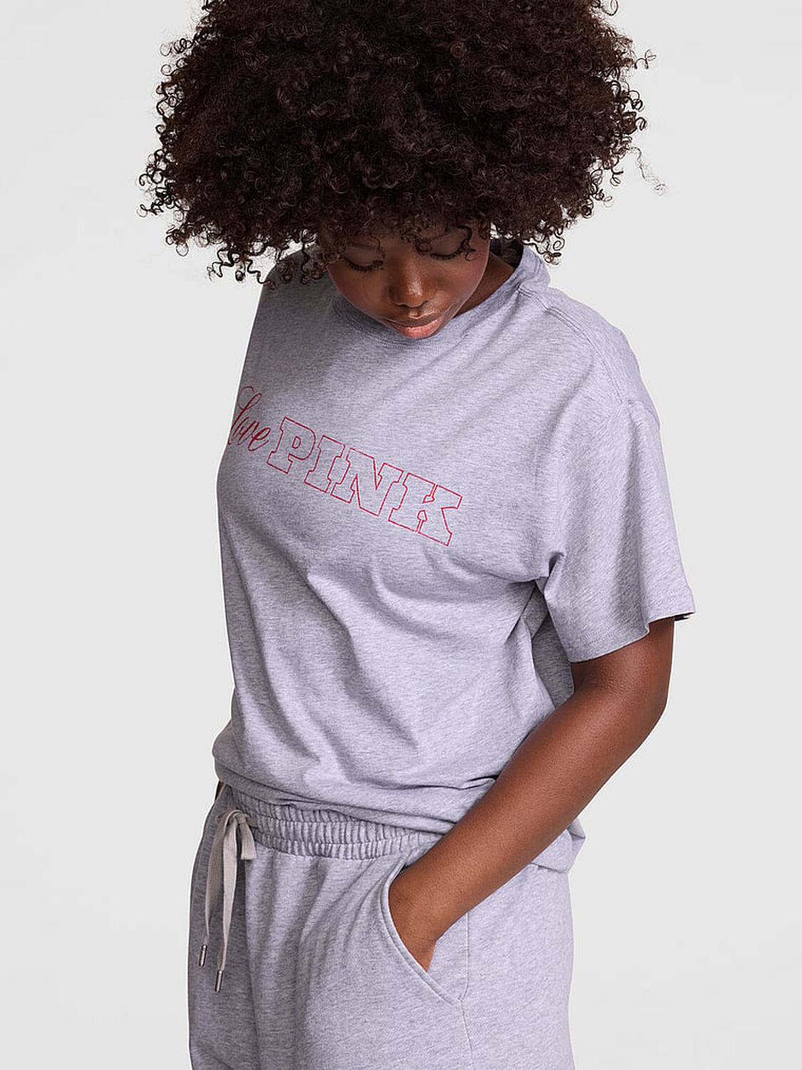 vs Pink Campus Cotton&trade; Tee Medium Heather Grey 1 of 4 