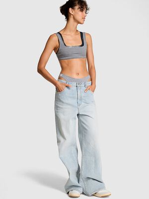 Relay Double Up Square-Neck Bra