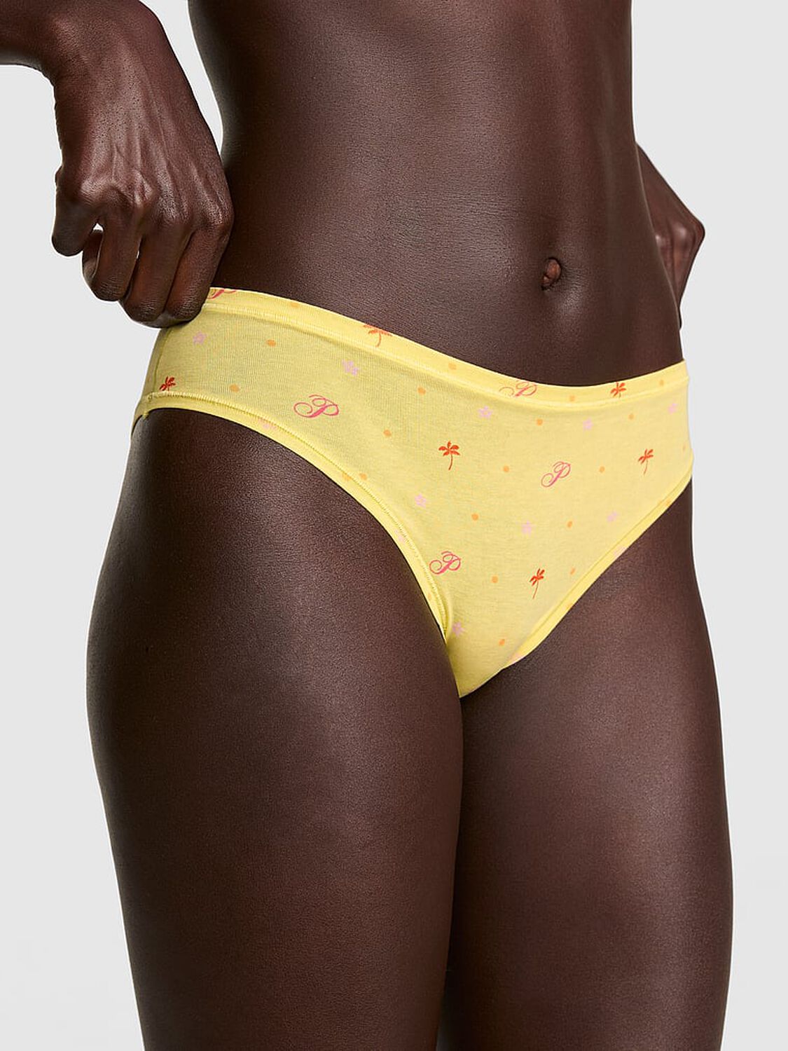 vs Pink Cotton Cheeky Panty Pineapple Ice P Script Floral Print 1 of 2 
