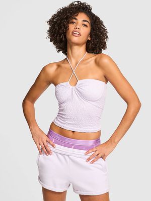 Floral Jacquard Halter Top