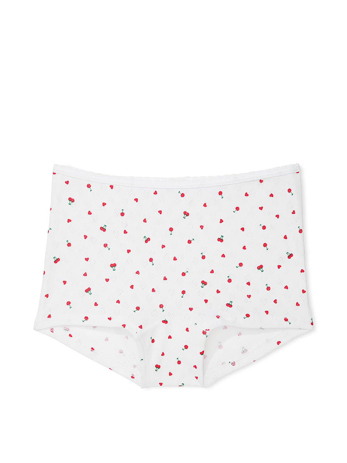 vs Pink Cotton Boyshort Panty White Cherry Heart Print 3 of 4 