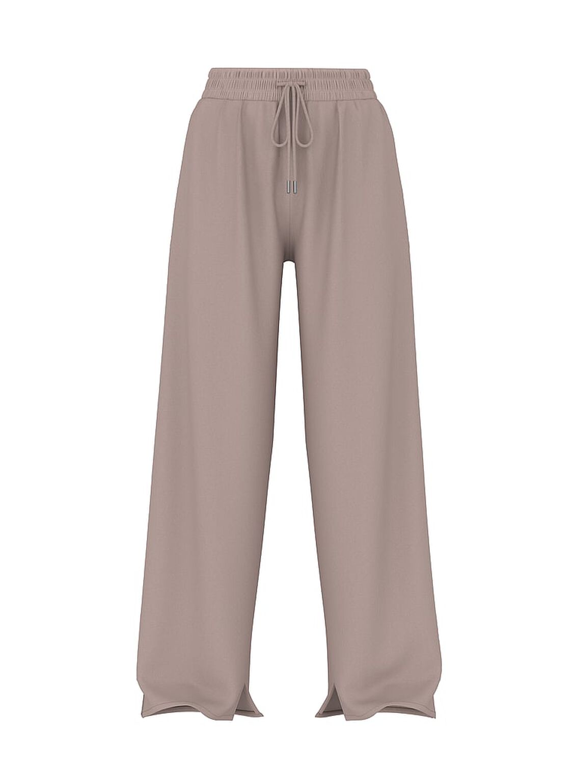 vs Pink Ivy Fleece Wide-Leg Split-Hem Sweatpants Iced Coffee 1 of 2 
