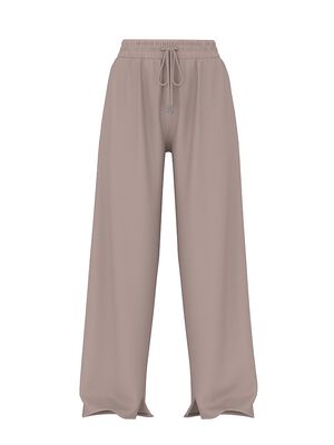 Ivy Fleece Wide-Leg Split-Hem Sweatpants