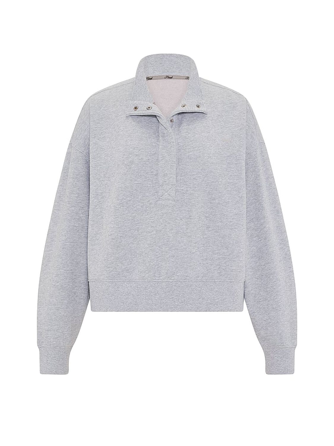 vs Pink Campus Fleece&trade; Snap-Up Sweatshirt Medium Heather Grey 3 of 3 