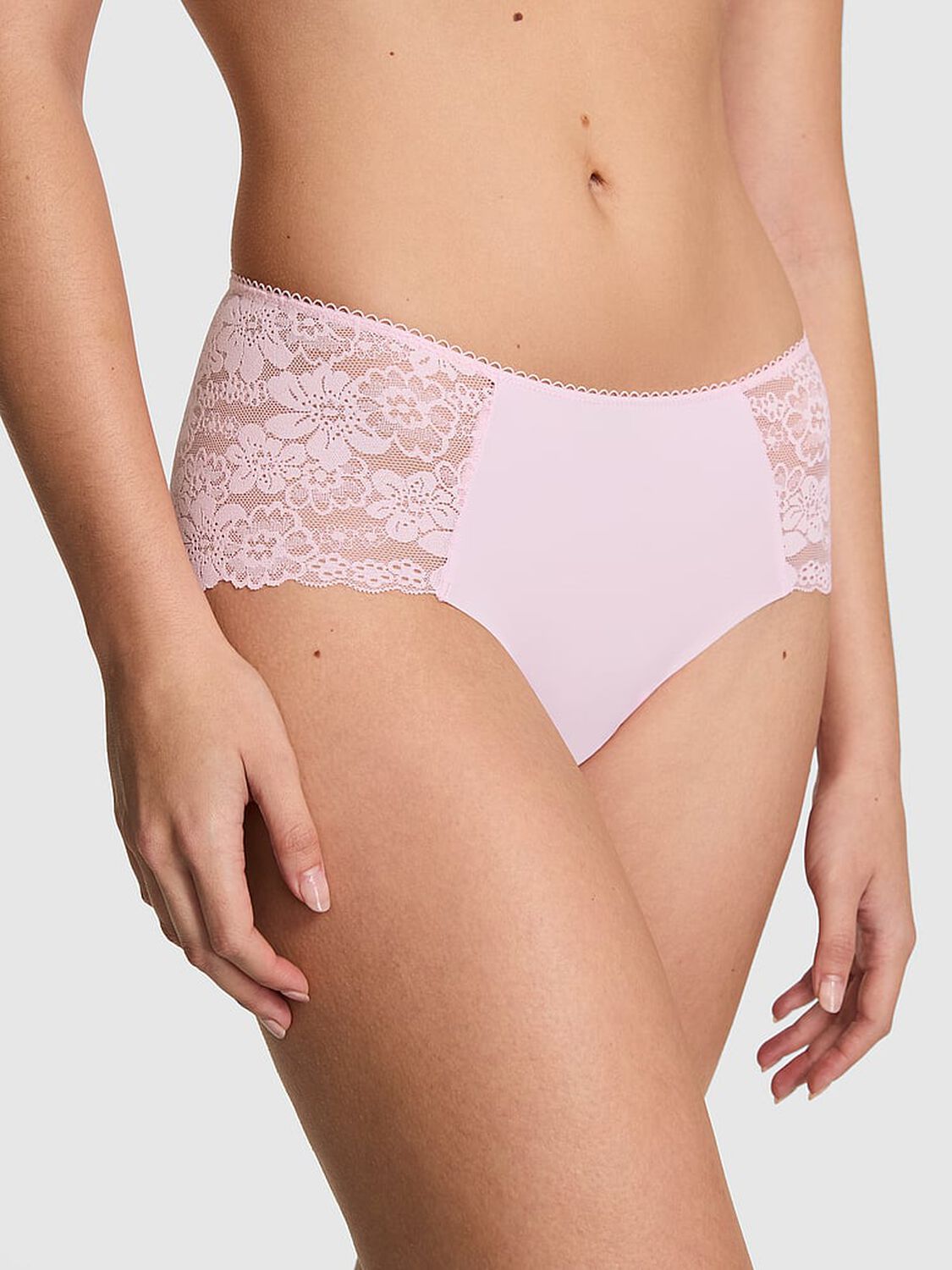 vs Pink No-Show Cheeky Panty Pink Tulip 1 of 3 