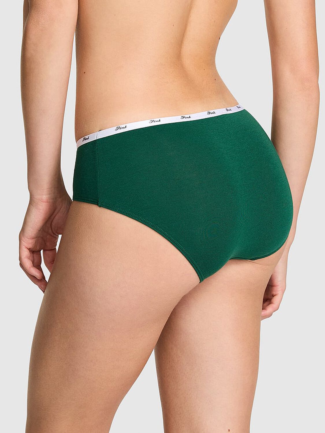 vs Pink Logo Cotton Hiphugger Panty Jaguar Green 2 of 3 