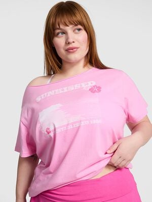 Campus Cotton Off-The-Shoulder Tee