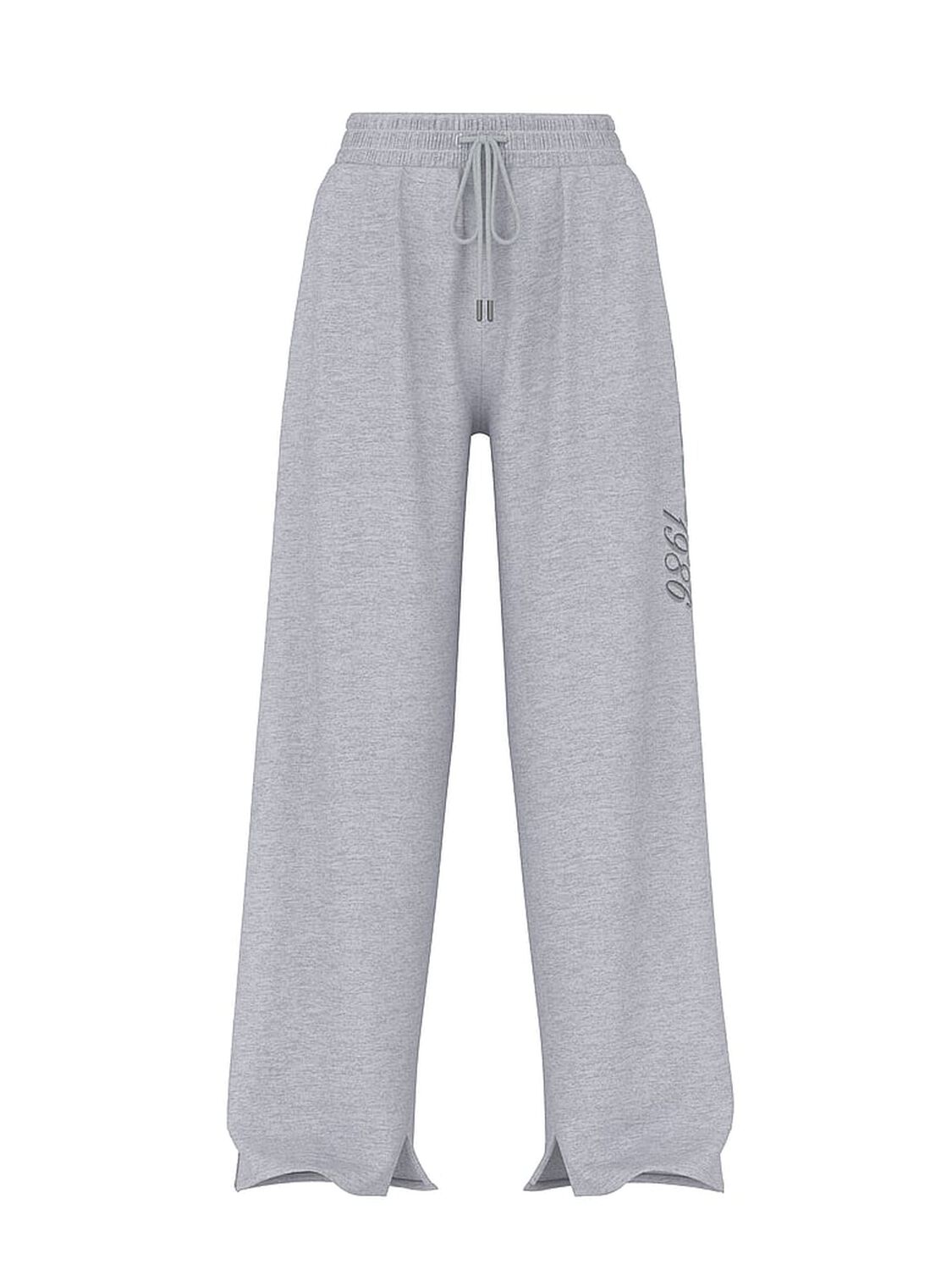 vs Pink Campus Fleece&trade; Wide-Leg Split-Hem Sweatpants Medium Heather Grey Spring 3 of 4 