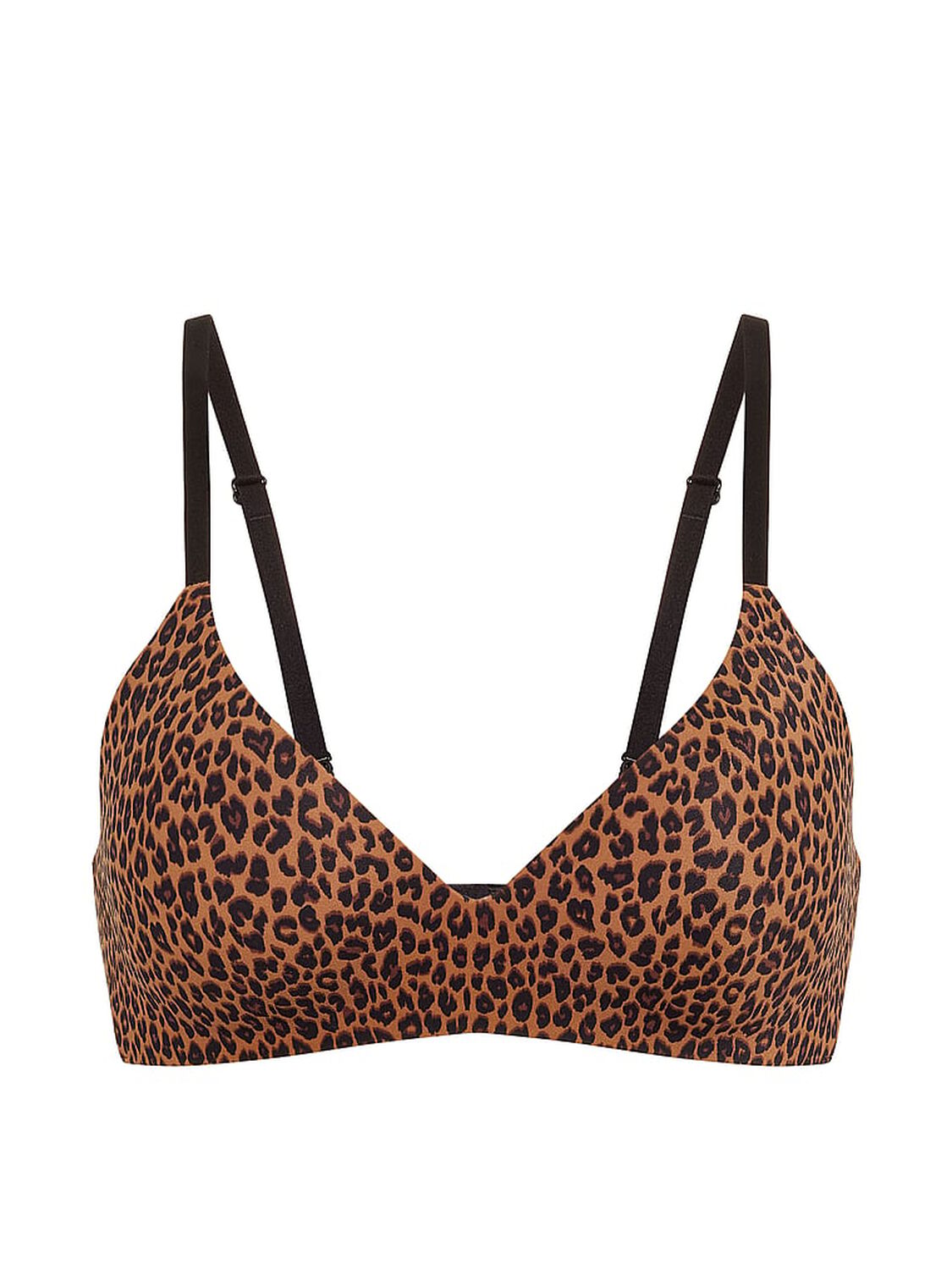 vs Pink Marshmallow Push-Up Wireless Comfy Bra Caramel Leopard 3 of 3 